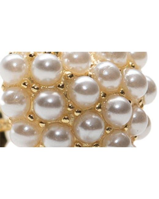 Argento Vivo Sterling Silver Metallic Heart Burst Faux Pearl Stud Earrings