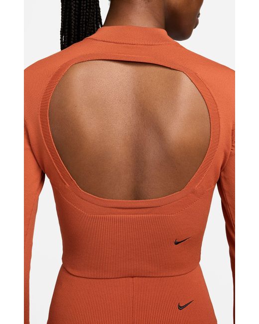 Nike Red Open Back Crop Sweater