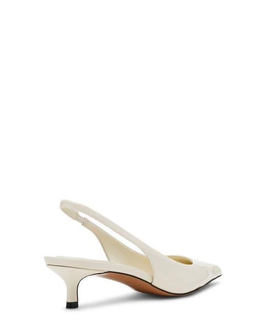 Steve Madden White Kittie Slingback Pointed Toe Kitten Heel Pump