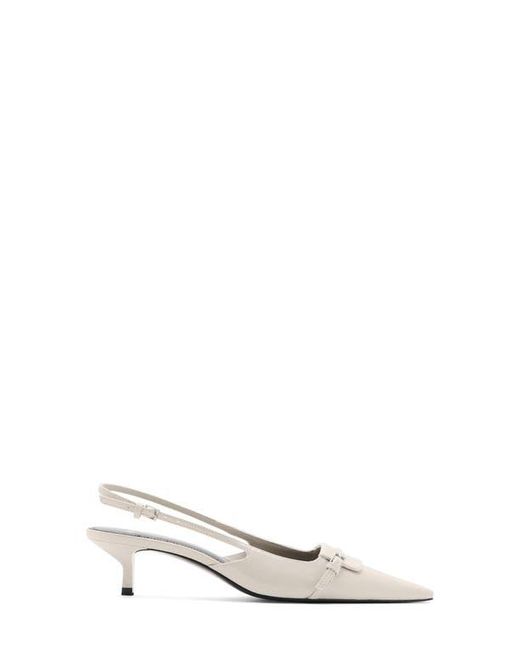 Mango Metallic Slingback Kitten Heel Pump