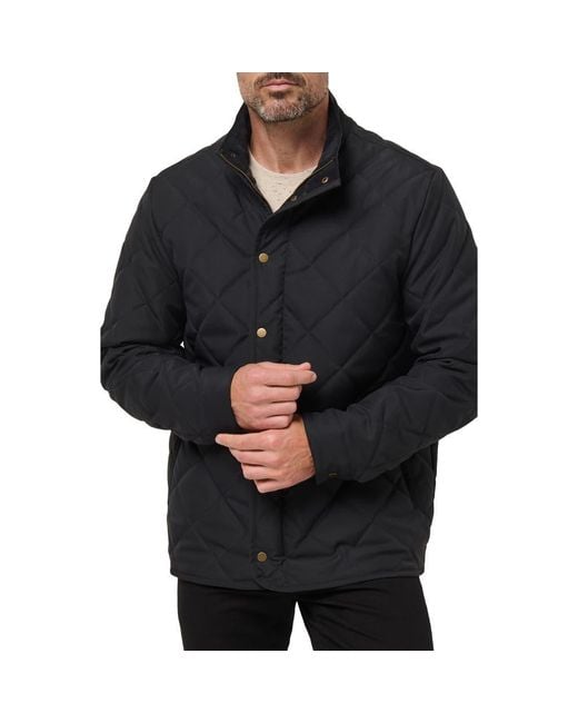 Travis Mathew Black Highlander Quilted Twill Jacket for men