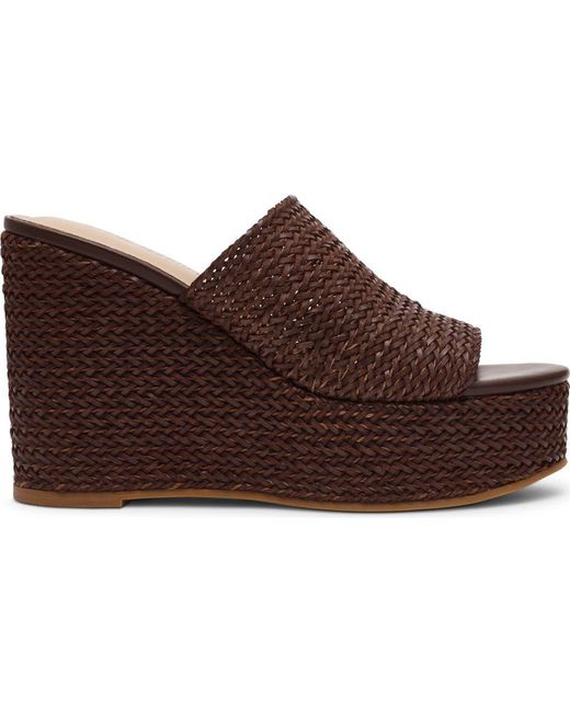 Steve Madden Brown Cassi Platform Wedge Slide Sandal