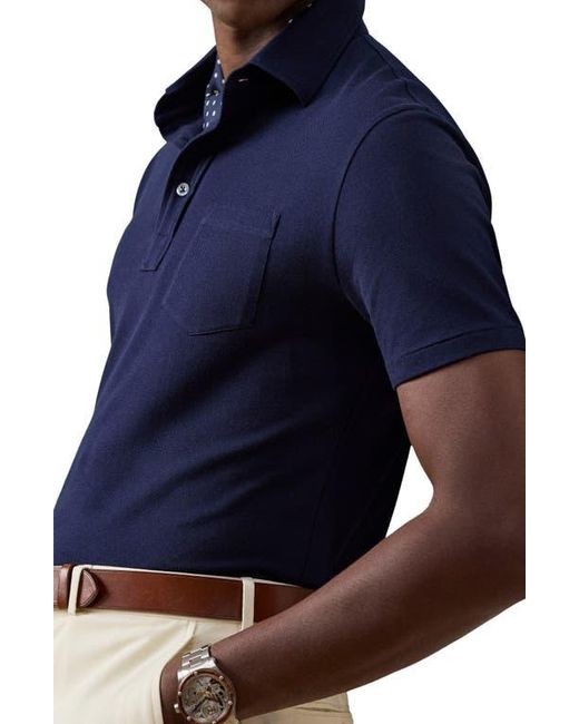 Ralph Lauren Blue Cotton & Cashmere Pocket Polo for men