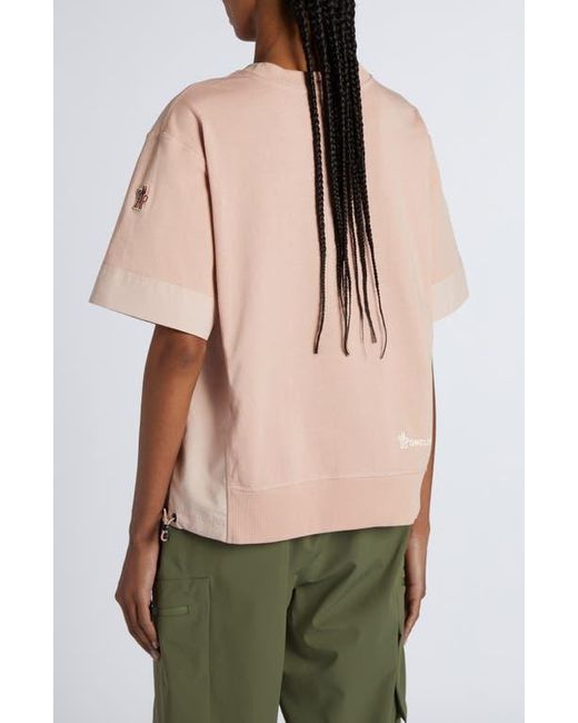 Moncler Green Logo Drawcord Hem Cotton T-Shirt