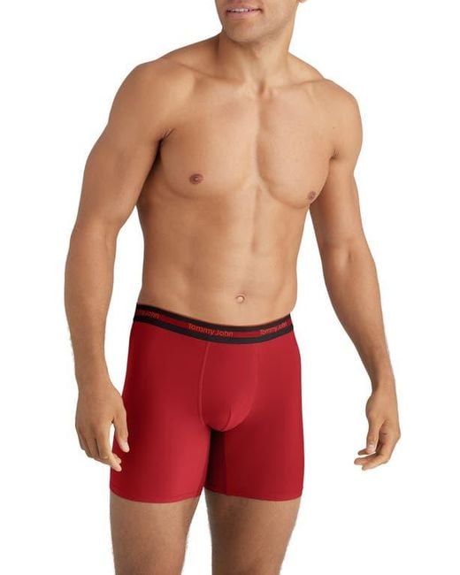 Tommy John Red 3-Pack Comfort Micro 6-Inch Boxer Briefs for men