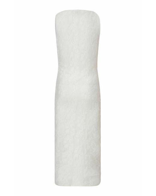 Quiz White Jaquard Maxi Dress With Twist Strap
