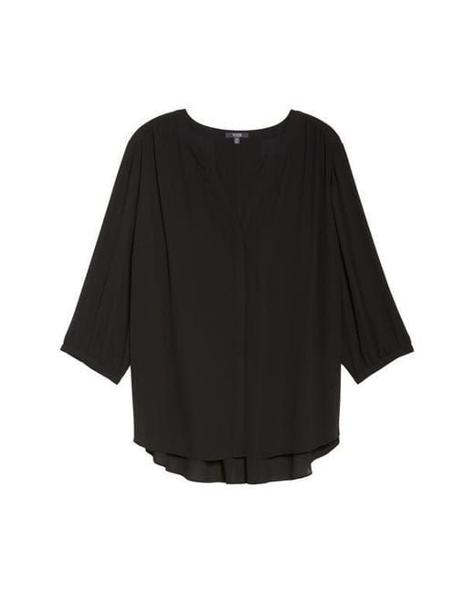 NYDJ Black Semisheer Pintuck Blouse