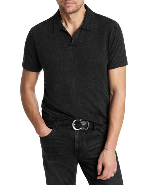 John Varvatos Black Zion Jacquard Garment Polo for men