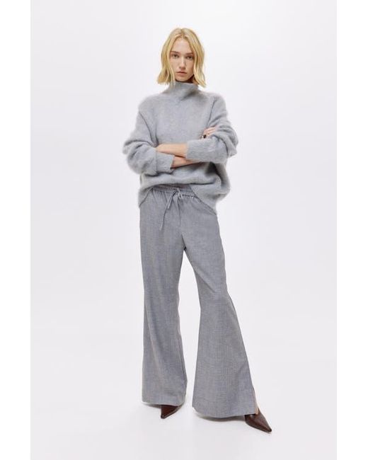 H&M Gray Flared Drawstring Trousers
