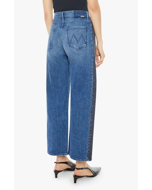 Mother Blue The Half Pipe Flood High Waist Ankle Wide Leg Jeans