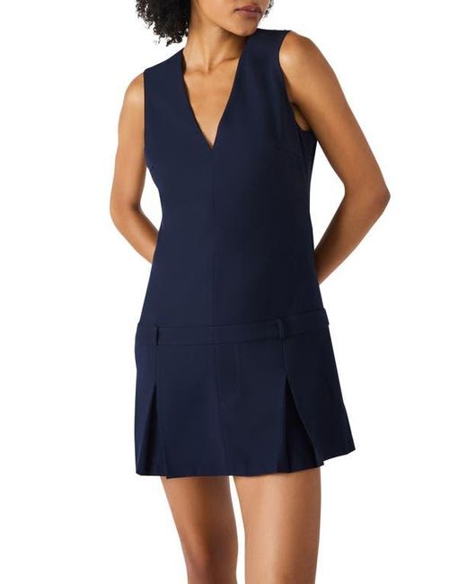 Steve Madden Blue Henley Box Pleat Minidress