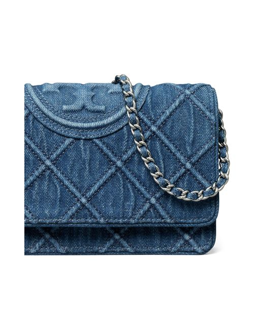 Tory Burch Blue Fleming Soft Wallet On A Chain At Nordstrom