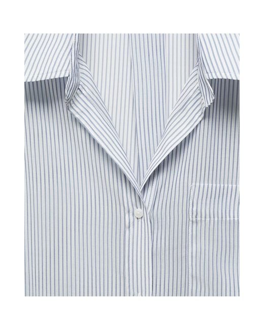 Mango Blue Zaro Stripe Oversize Button-up Shirt
