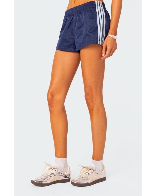 Edikted Blue Nikki Stripe Nylon Shorts