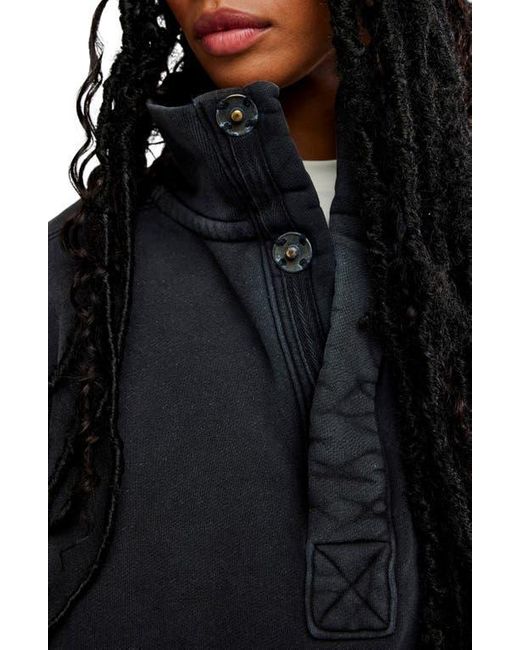 Free People Black Timeless Cotton Blend Pullover