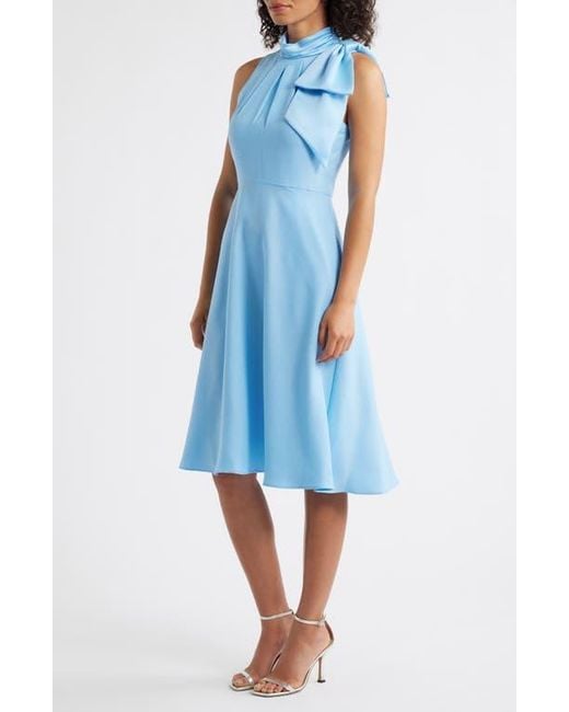 eliza j seamed fit and flare dress Eliza J Ponte Short Sleeve Fit & Flare Seamed VNeck Dress Teal Blue 4 S NWT $138