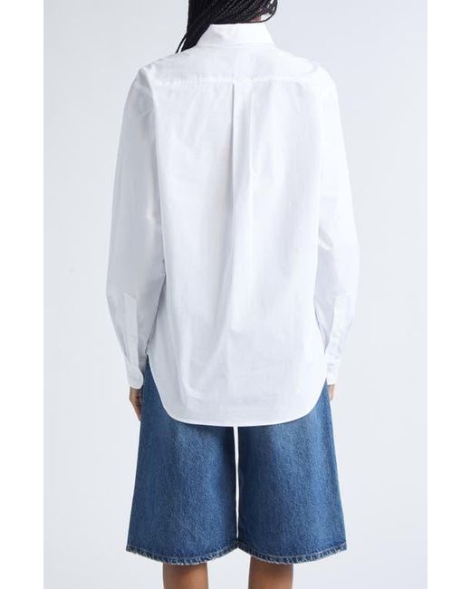 Coperni White Boyfriend Logo Cotton Button-Down Shirt