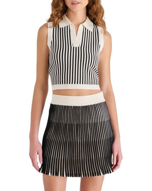Steve Madden Black Amery Crop Polo Sweater Tank