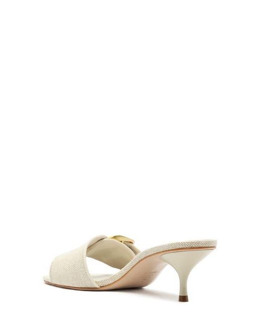 SCHUTZ SHOES White Olga Buckle Kitten Heel Sandal