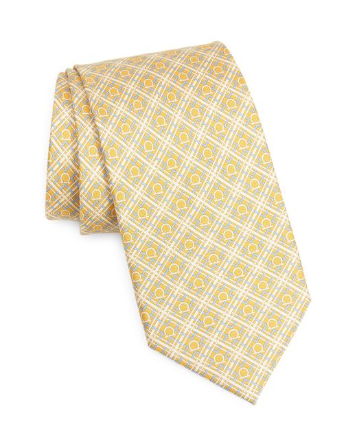 Ferragamo Yellow Vera Silk Tie for men