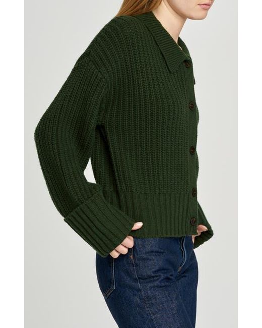 Wayf Green Bea Collared Cardigan
