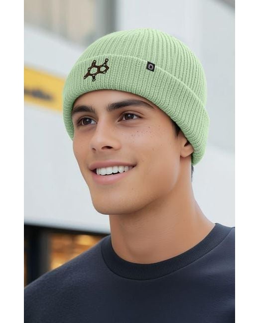 Alix Green Molecule Beanie for men