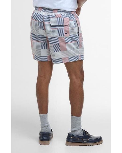 Barbour Blue Patch Swim Trunks for men