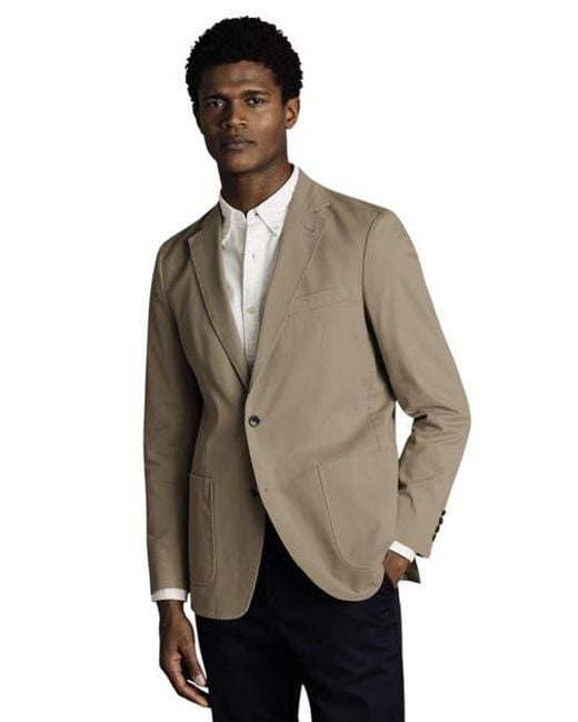 Charles Tyrwhitt Men's Natural Cotton Stretch Jacket