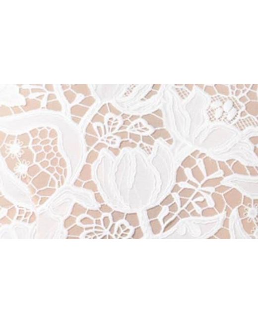 SAU LEE White Silba Floral Lace Cocktail Dress