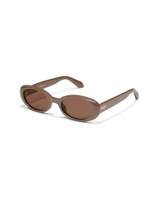 Quay Brown Felt Cute 52Mm Gradient Small Oval Sunglasses