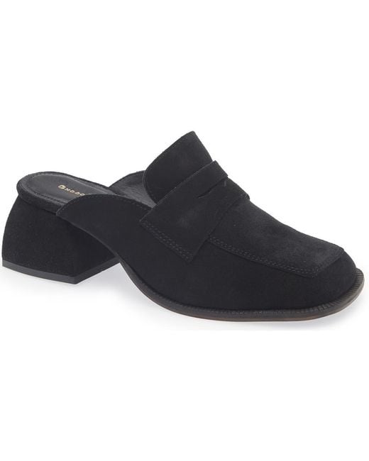 Chocolat Blu Black Delilah Block Heel Mule