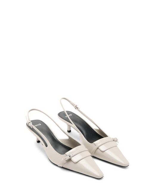 Mango Metallic Slingback Kitten Heel Pump