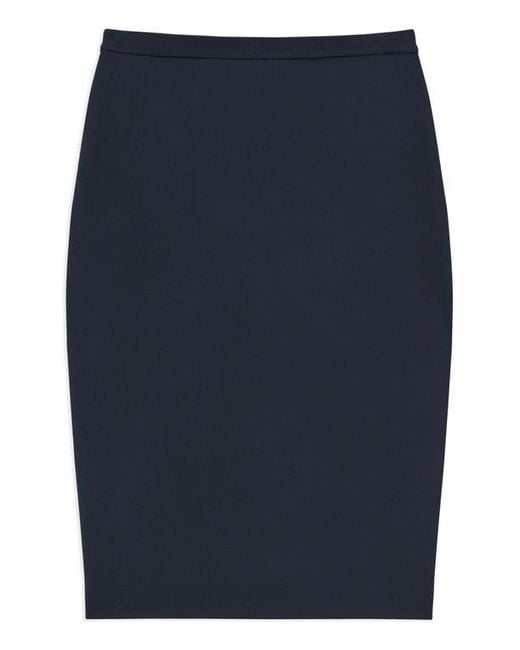 Theory Blue Trace Slim Fit Stretch Wool Skirt