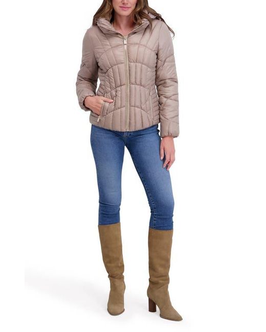 Kensie Red Hooded Puffer Jacket