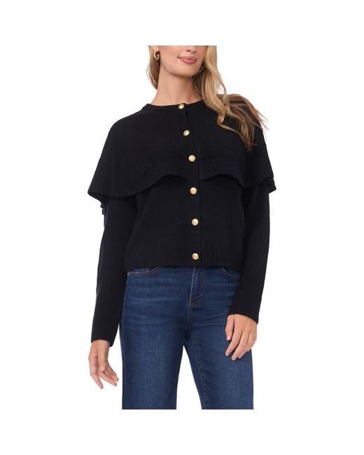Vince Camuto Black Cape Detail Cardigan