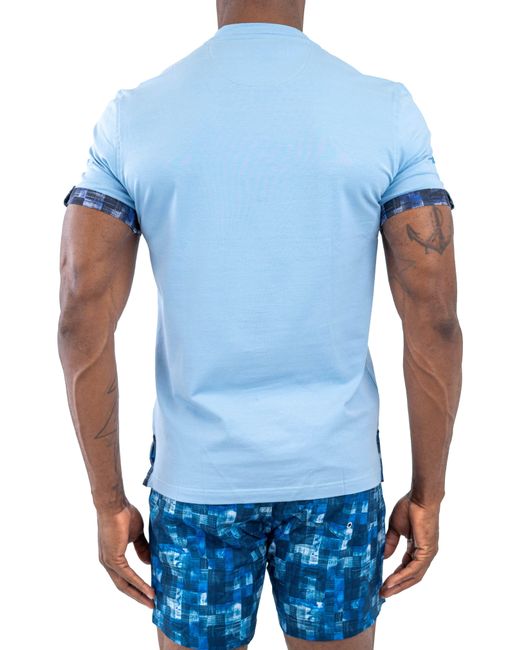 Maceoo Blue Vivaldi V-neck T-shirt for men
