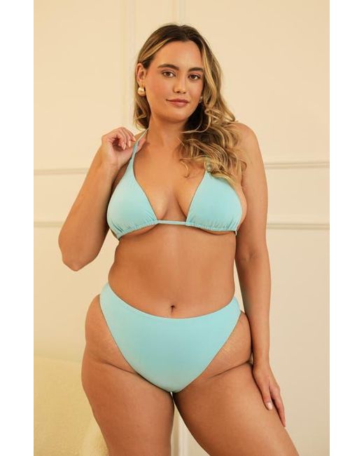 Dippin' Daisy's Blue Seashore High Waist Cheeky Bikini Bottom