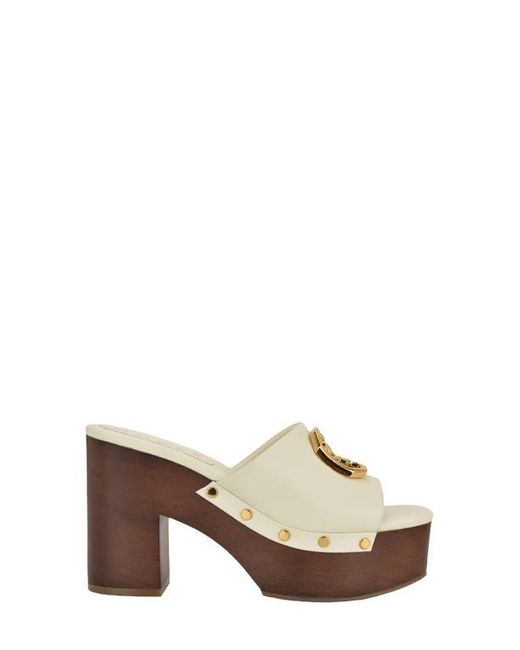 Guess White Qisha Platform Slide Sandal
