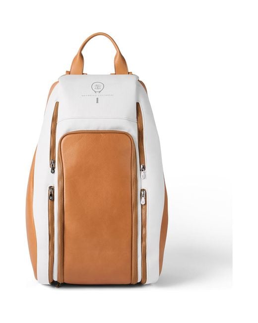 Brunello Cucinelli Brown Padel Backpack for men