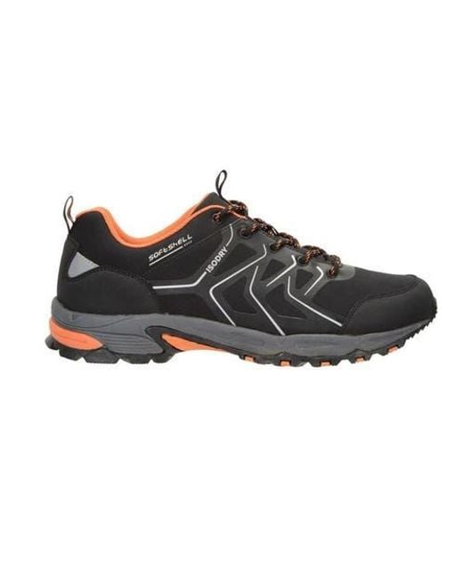 Mountain Warehouse Black Shadow Softshell Waterproof Walking Shoes for men