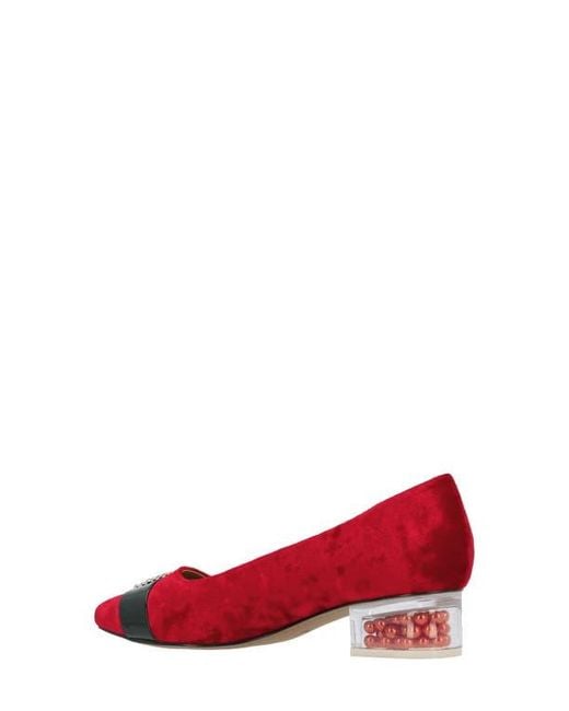 J. Reneé Red Kreengle Square Toe Pump