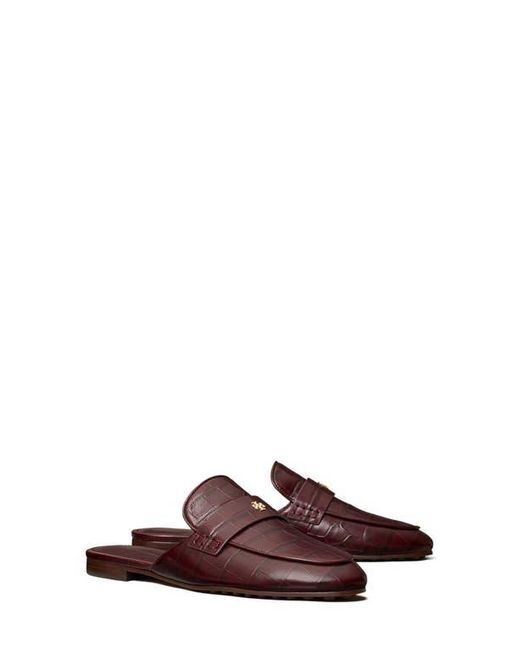 Tory Burch Red Croc Embossed Mule
