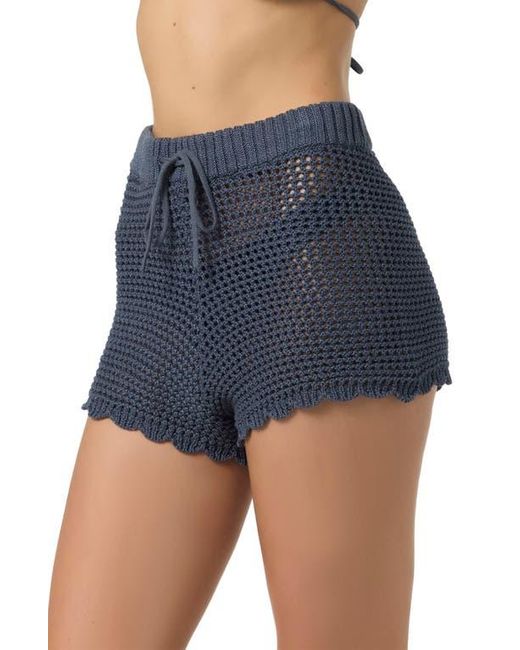 O'neill Sportswear Blue Consuelo Open Stitch Cover-Up Shorts
