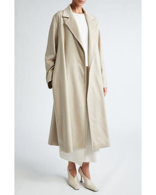 高級感あふれる★MaxMara★Fornovo Max Mara Fornovo Wool & Cashmere Belted Coat in Natural | Lyst