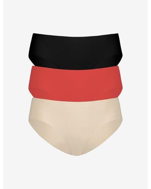Commando Red Cotton Bikini 3-Pack