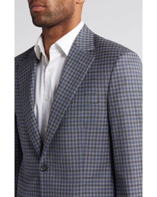 Peter Millar Gray Flynn Classic Check Wool & Silk Blend Sport Coat for men