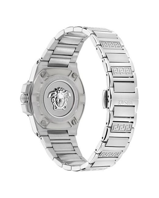 Versace Gray Greca Reaction Bracelet Watch, 38Mm