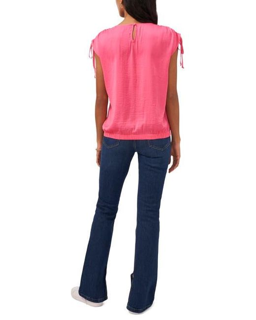1.STATE Red Drawstring Shoulder Top