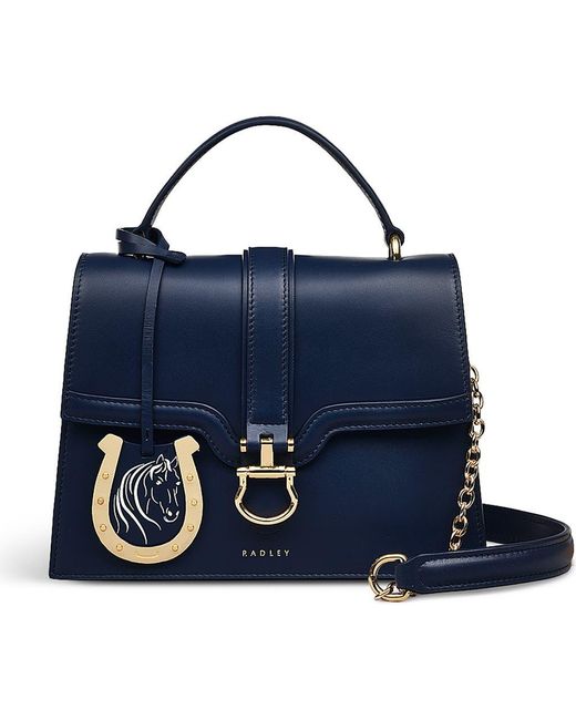 Radley Blue Kentucky Derby Ss25 Flapover Satchel Bag