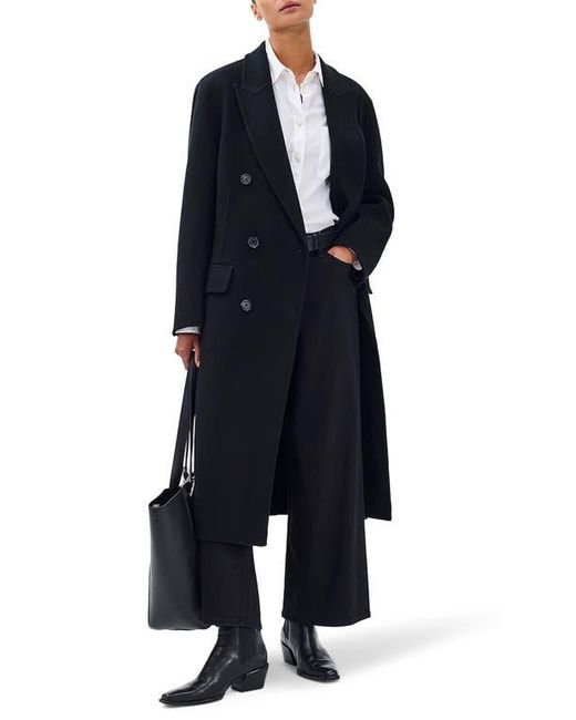 Rag & Bone Black Vasso Double Breasted Wool Blend Coat